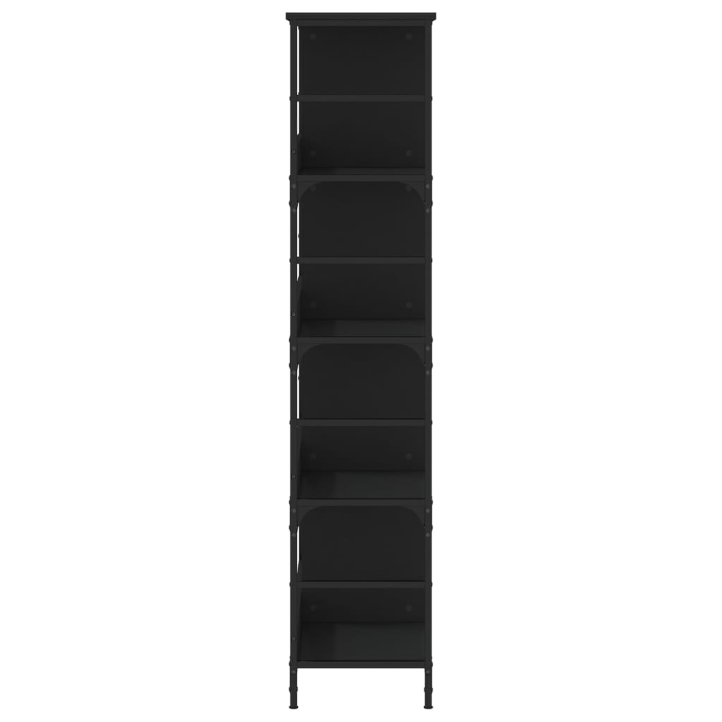 Bibliotecă, negru, 78,5x33x153 cm, lemn prelucrat