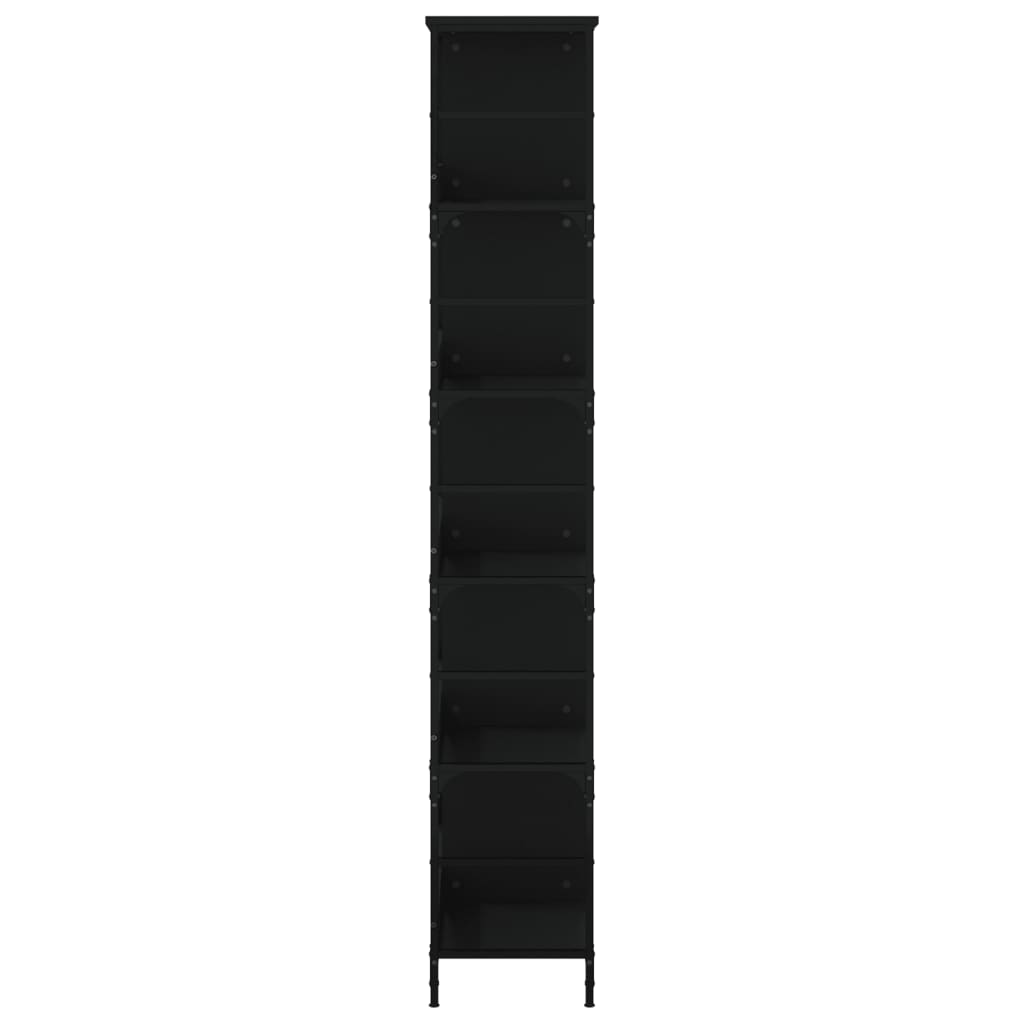 Bibliotecă, negru, 78,5x33x188,5 cm, lemn prelucrat