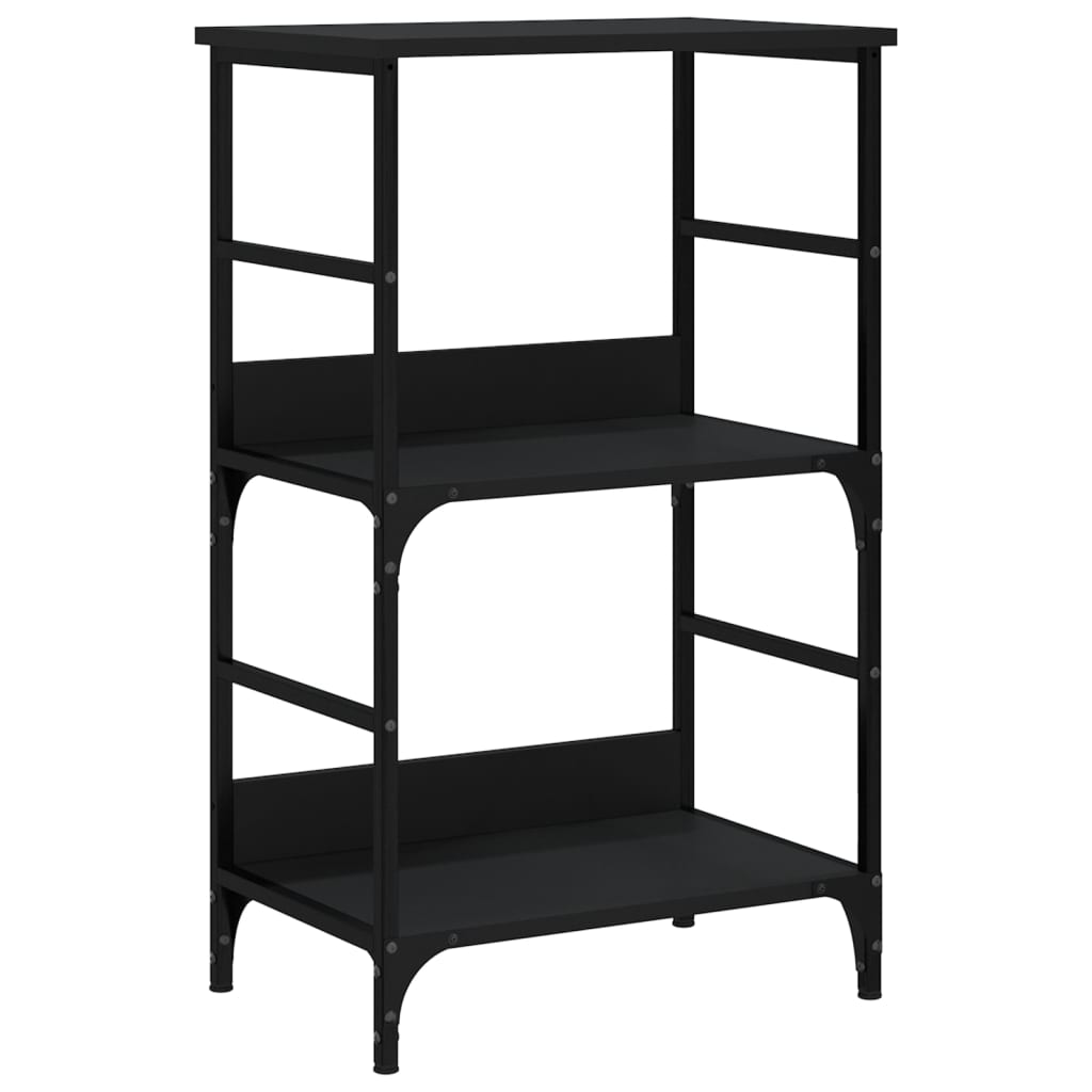 Bibliotecă, negru, 50x33x82 cm, lemn prelucrat