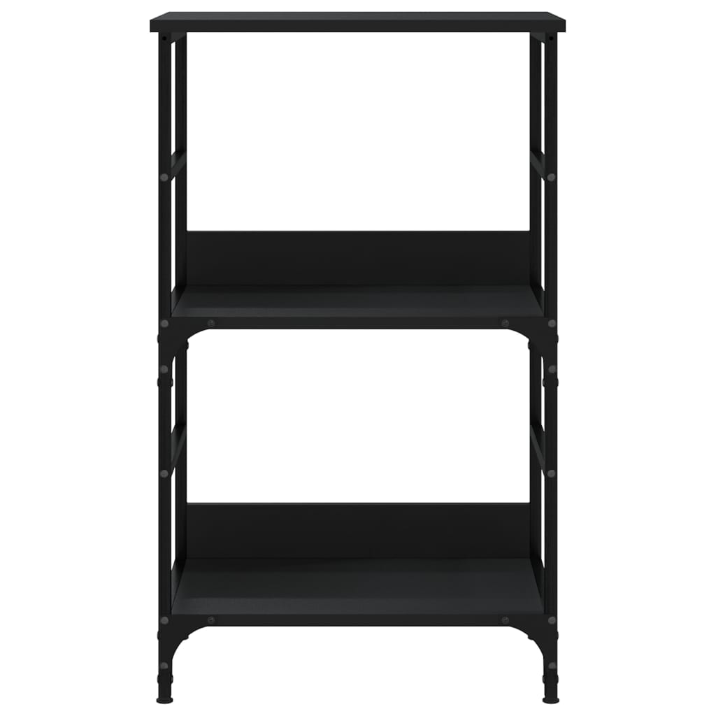 Bibliotecă, negru, 50x33x82 cm, lemn prelucrat