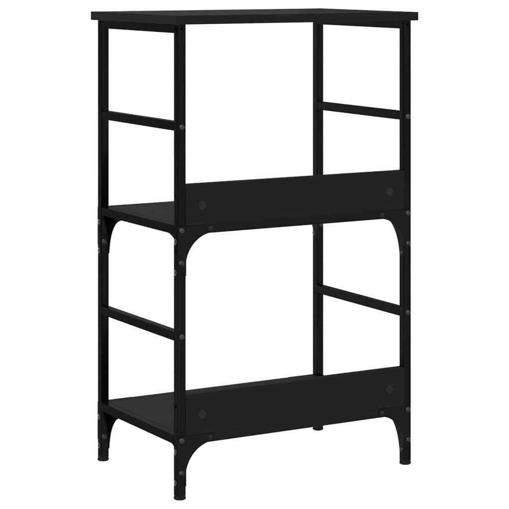 Bibliotecă, negru, 50x33x82 cm, lemn prelucrat