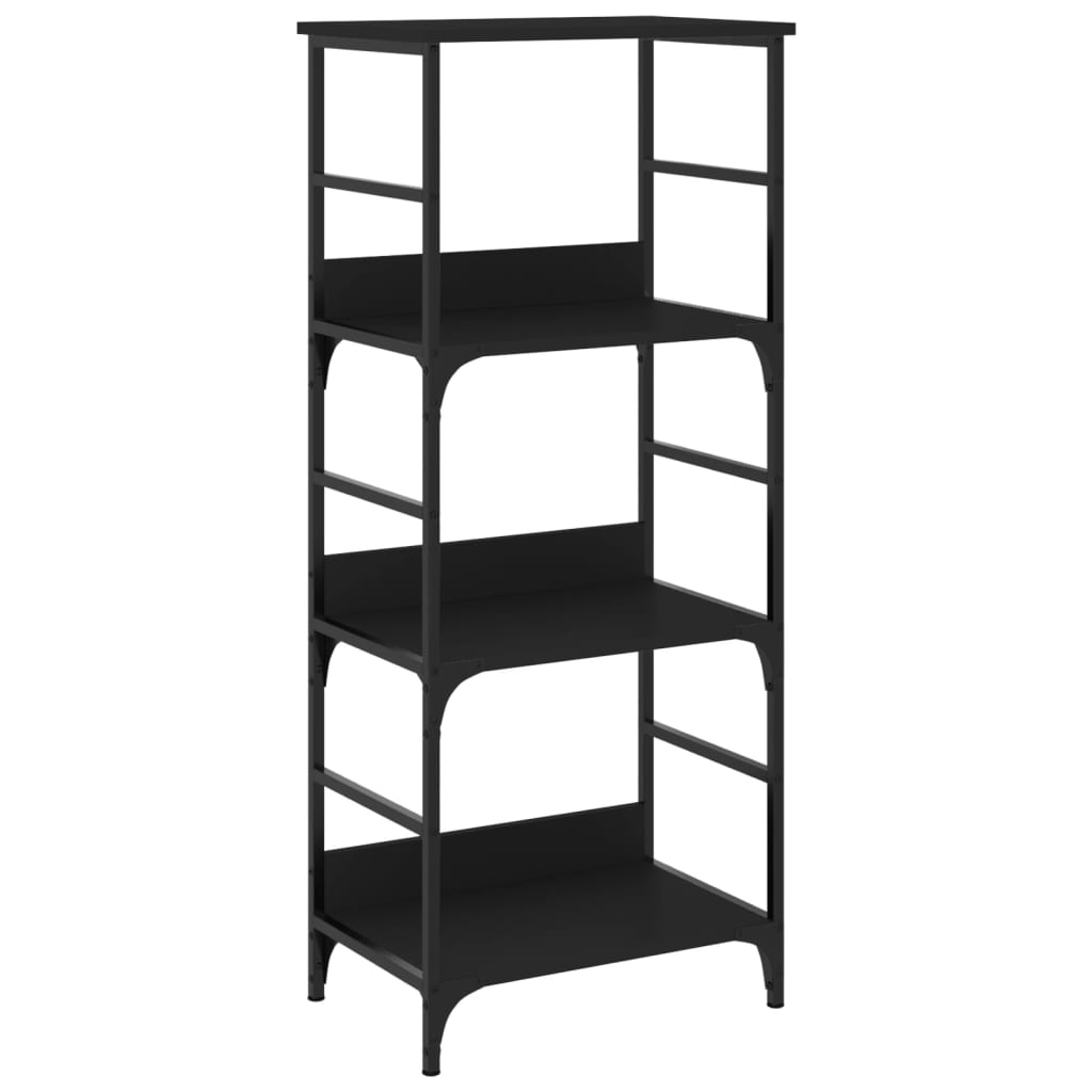Bibliotecă, negru, 50x33x117,5 cm, lemn prelucrat