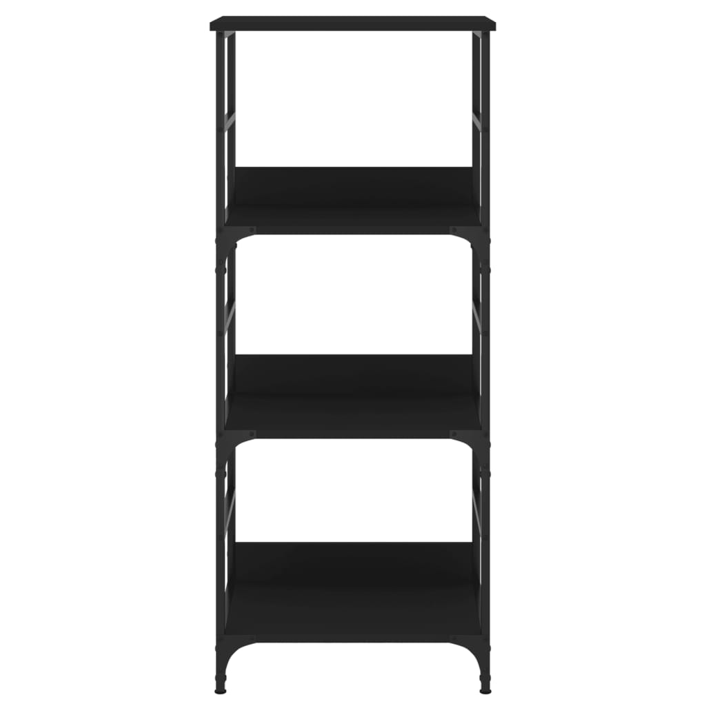 Bibliotecă, negru, 50x33x117,5 cm, lemn prelucrat