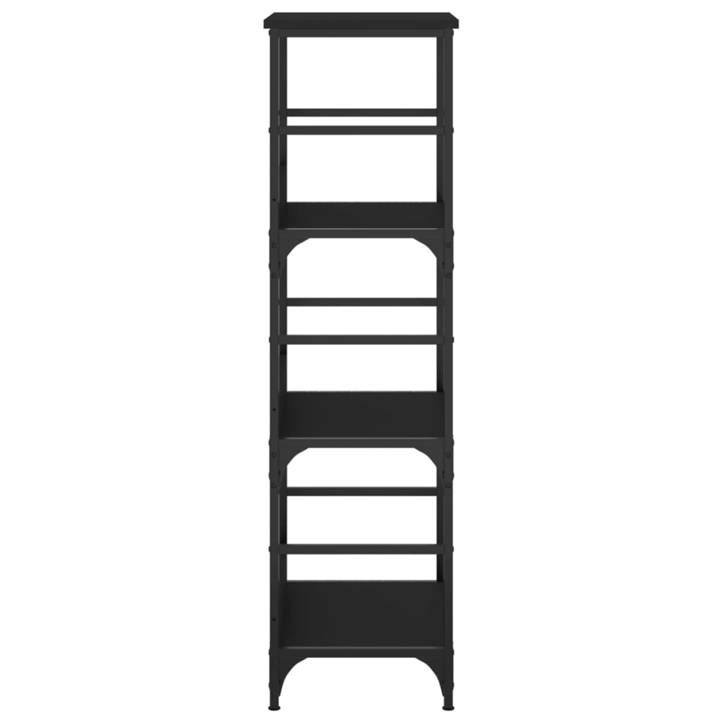 Bibliotecă, negru, 50x33x117,5 cm, lemn prelucrat