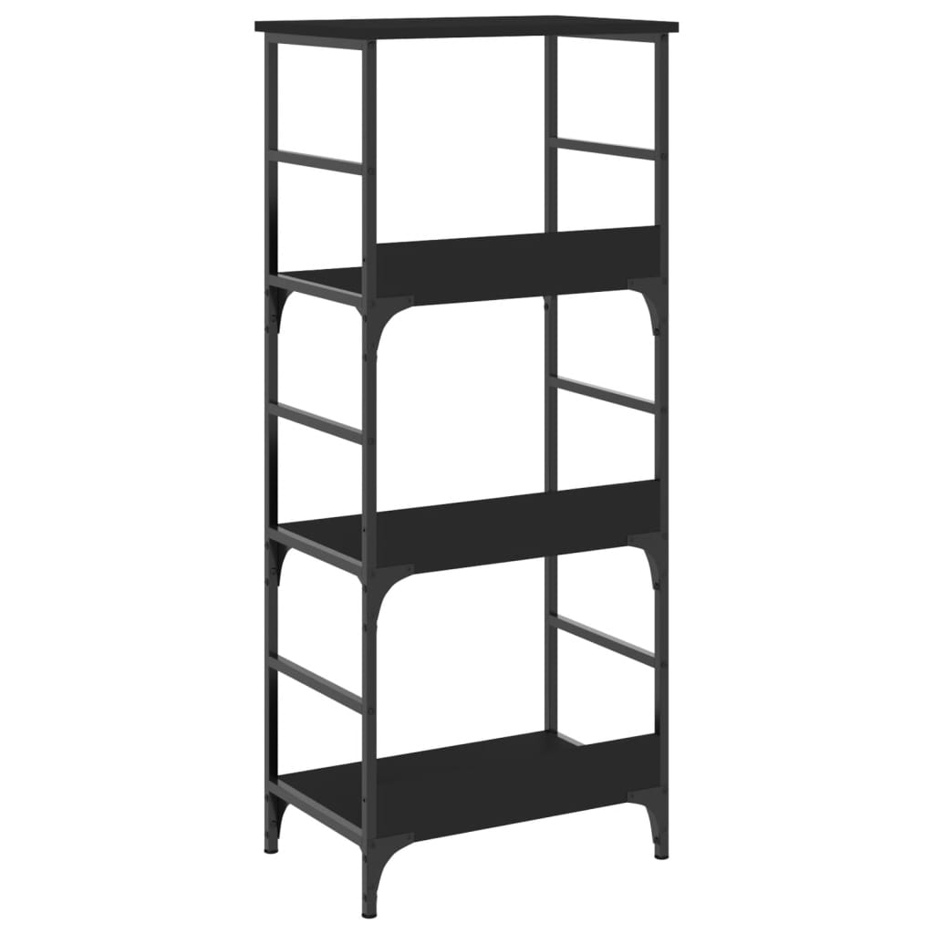 Bibliotecă, negru, 50x33x117,5 cm, lemn prelucrat