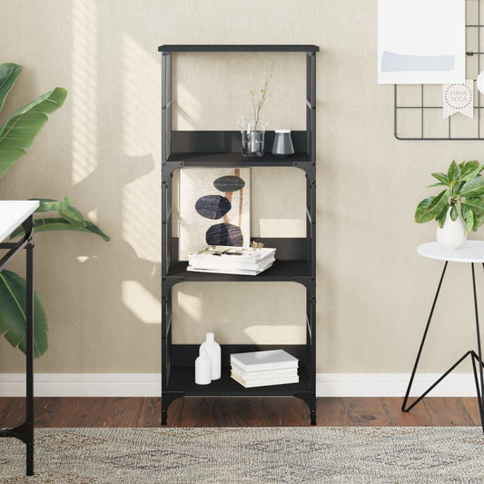 Bookcase, black, 50x33x117.5 cm, processed wood