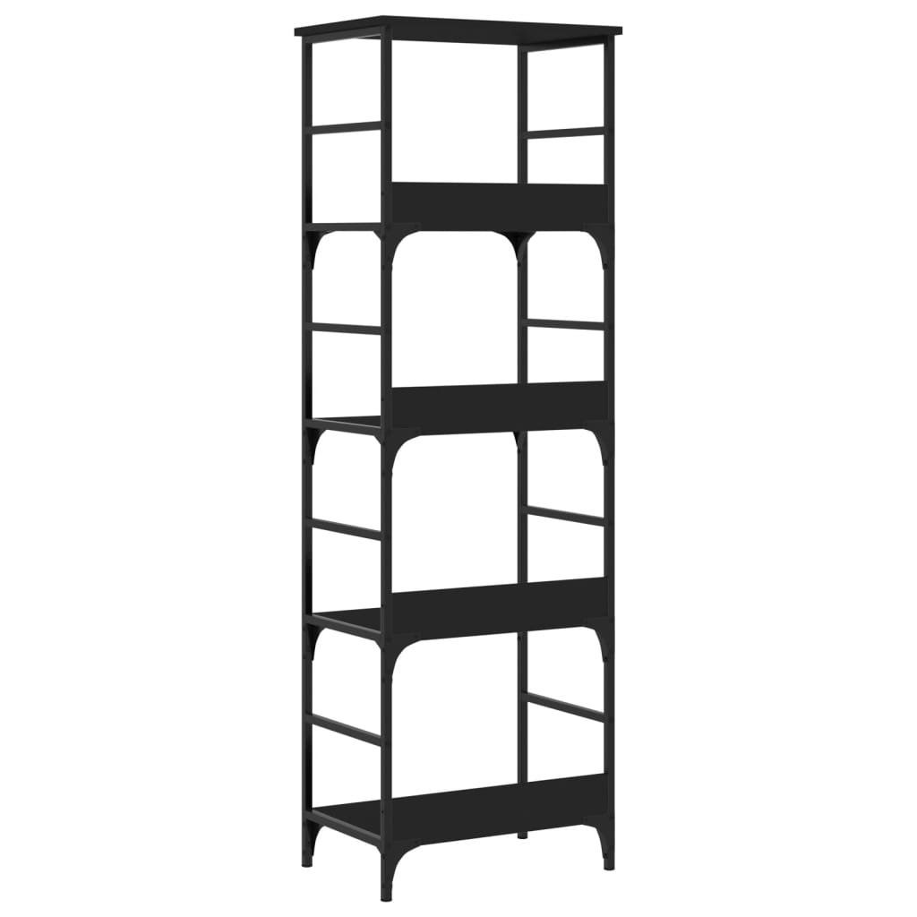 Bibliotecă, negru, 50x33x153 cm, lemn prelucrat