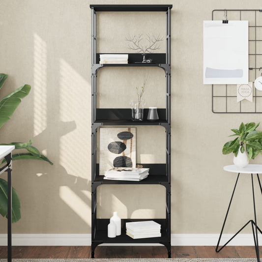 Bookcase, black, 50x33x153 cm, processed wood
