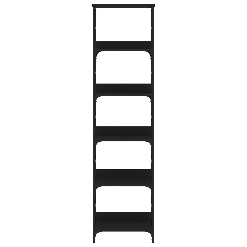 Bibliotecă, negru, 50x33x188,5 cm, lemn prelucrat
