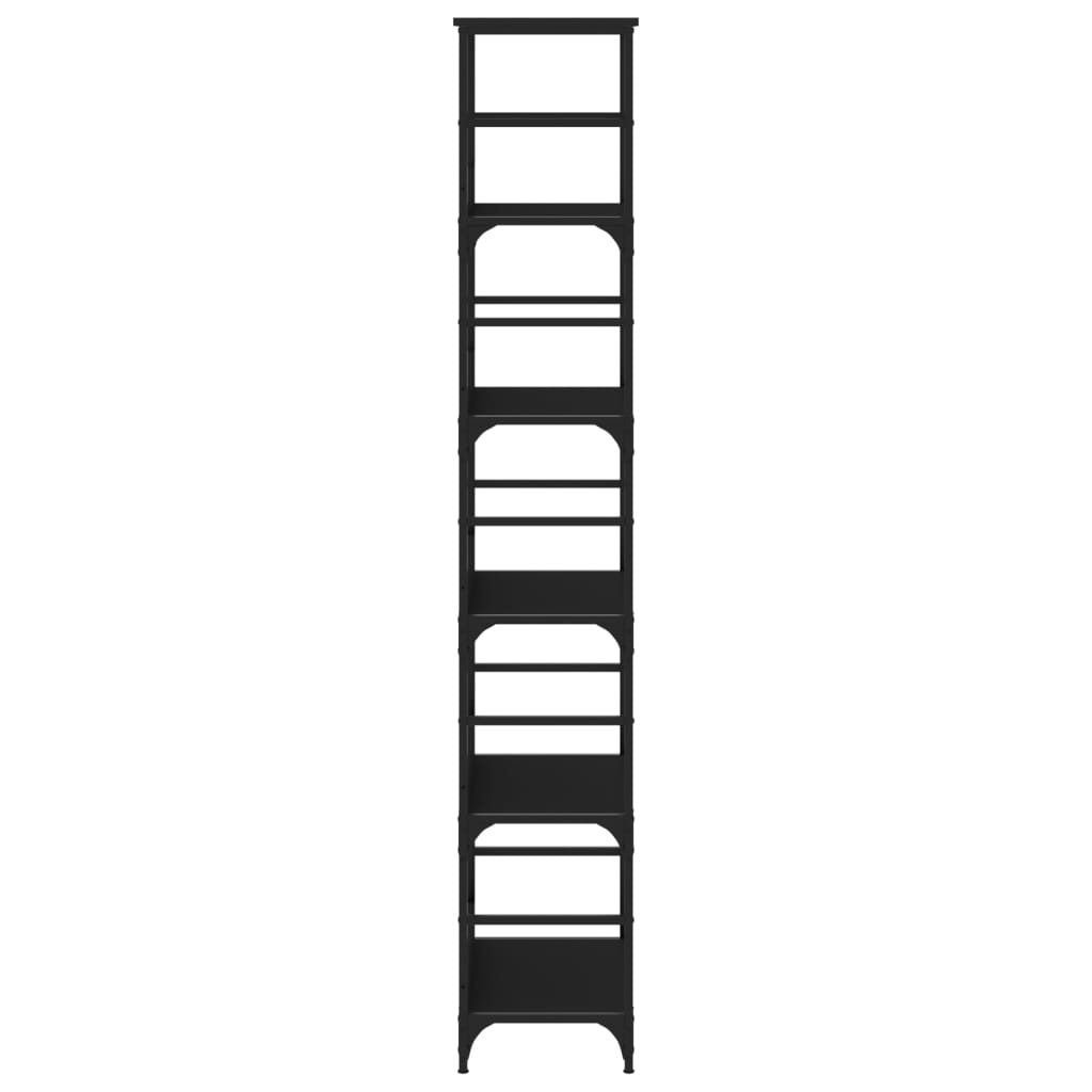Bibliotecă, negru, 50x33x188,5 cm, lemn prelucrat