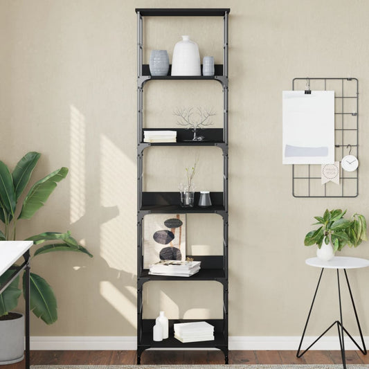 Bookcase, black, 50x33x188.5 cm, processed wood