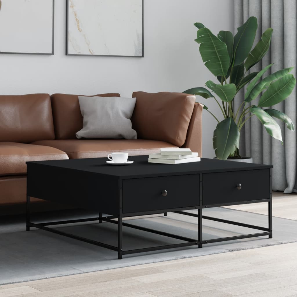 Coffee table, black, 100x99x40 cm, processed wood
