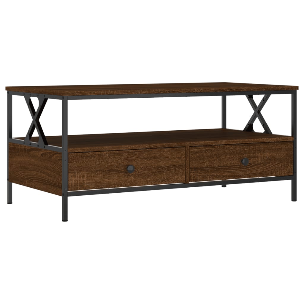 Coffee table, brown oak, 100x51x45 cm, processed wood