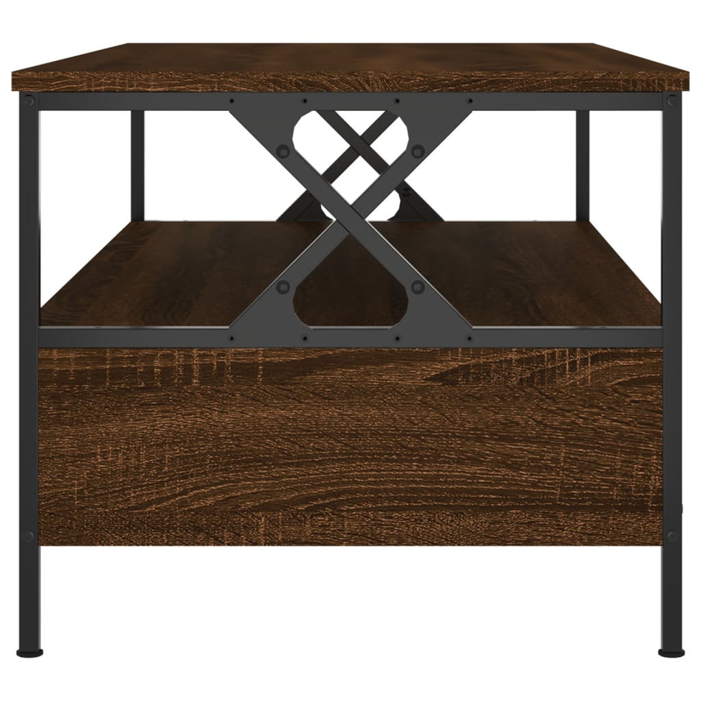 Coffee table, brown oak, 100x51x45 cm, processed wood