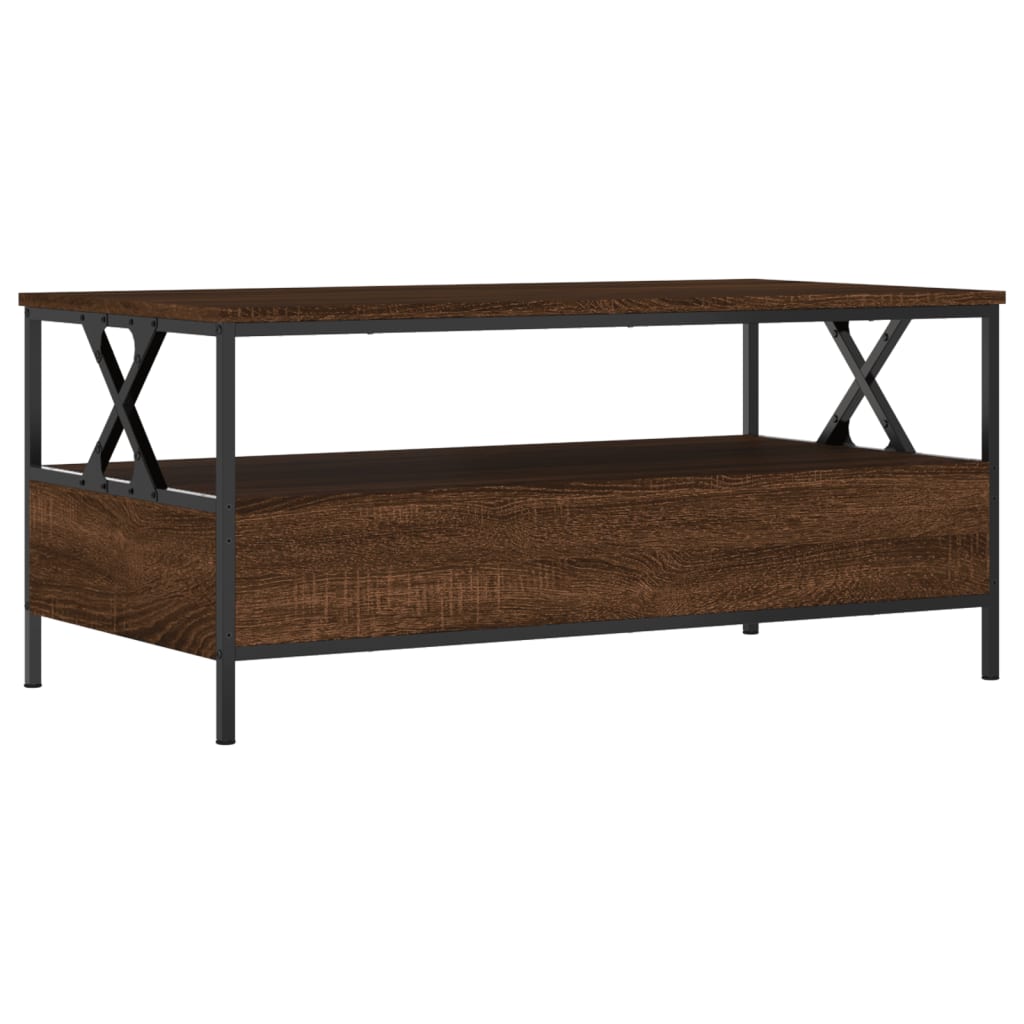 Coffee table, brown oak, 100x51x45 cm, processed wood