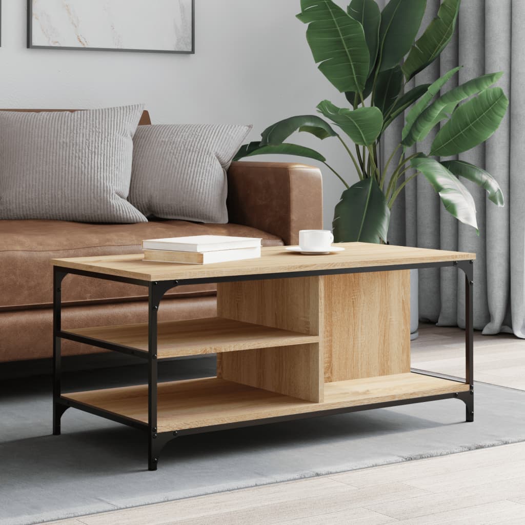 Coffee table, sonoma oak, 100x50x45 cm, processed wood