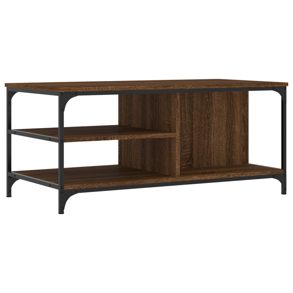 Coffee table, brown oak, 100x50x45 cm, processed wood