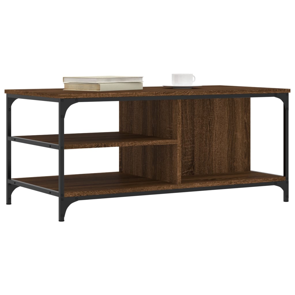 Coffee table, brown oak, 100x50x45 cm, processed wood