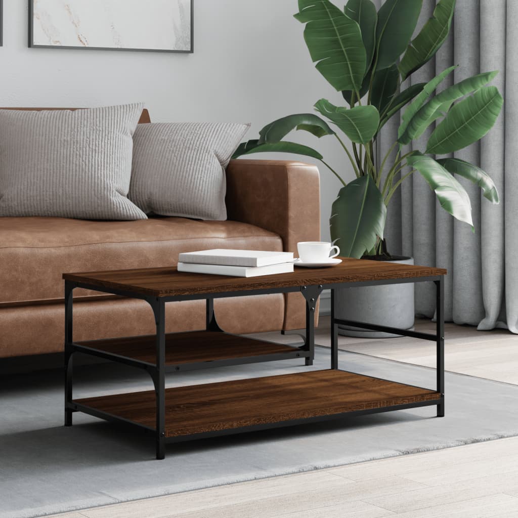 Coffee table, brown oak, 90x49x40 cm, processed wood