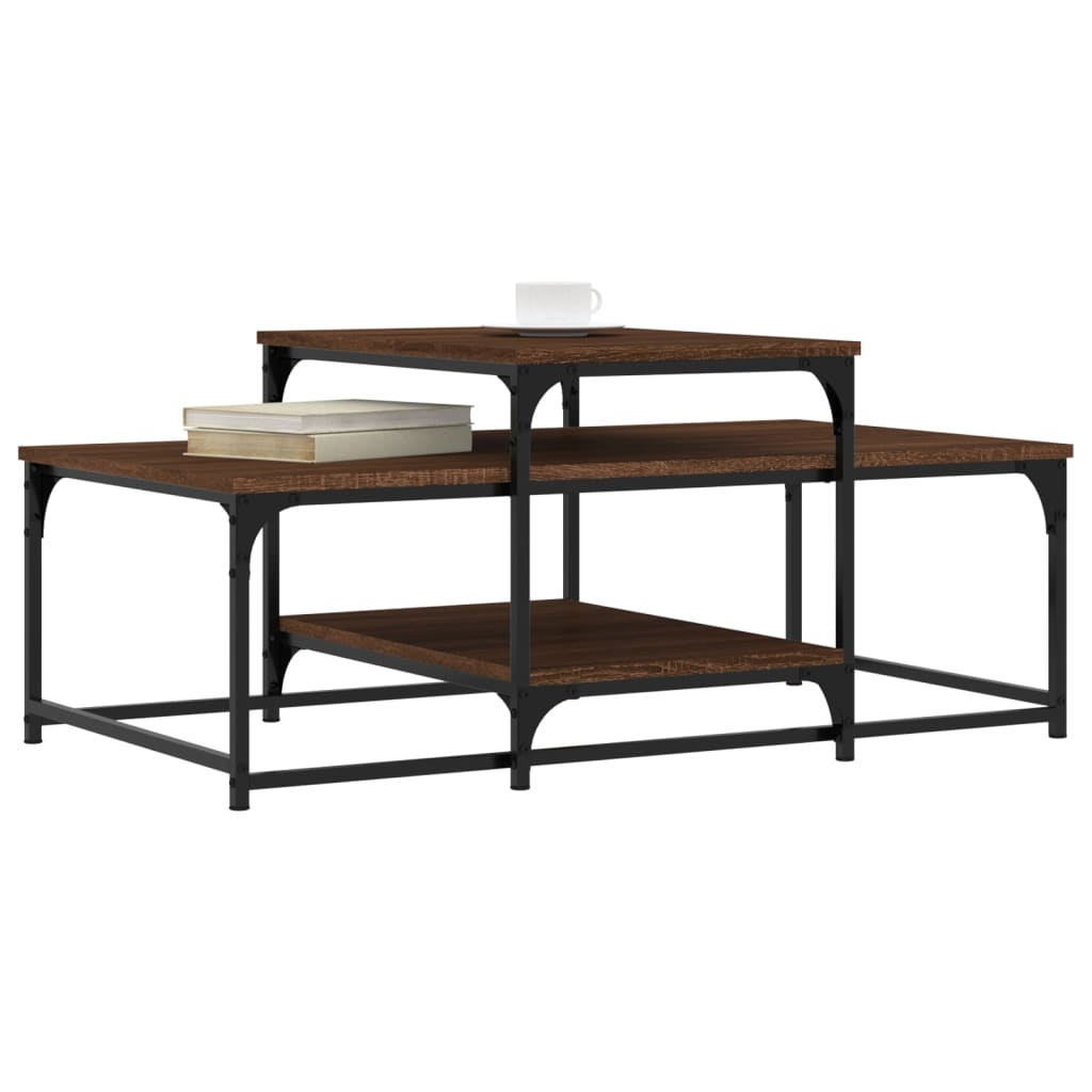 Coffee table, brown oak, 102x60x45 cm, processed wood
