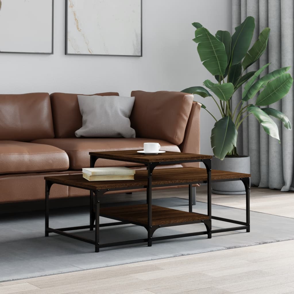 Coffee table, brown oak, 102x60x45 cm, processed wood