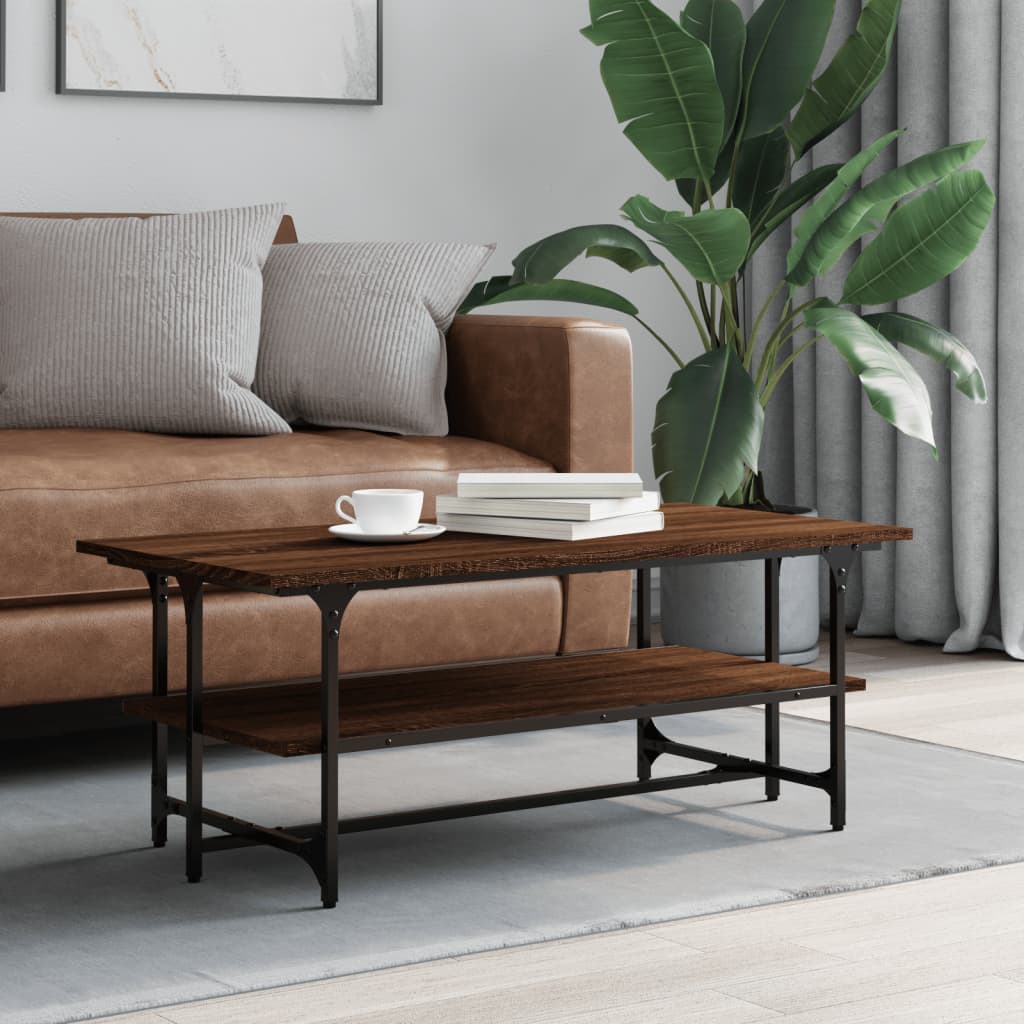 Coffee table, brown oak, 100x50x40 cm, processed wood