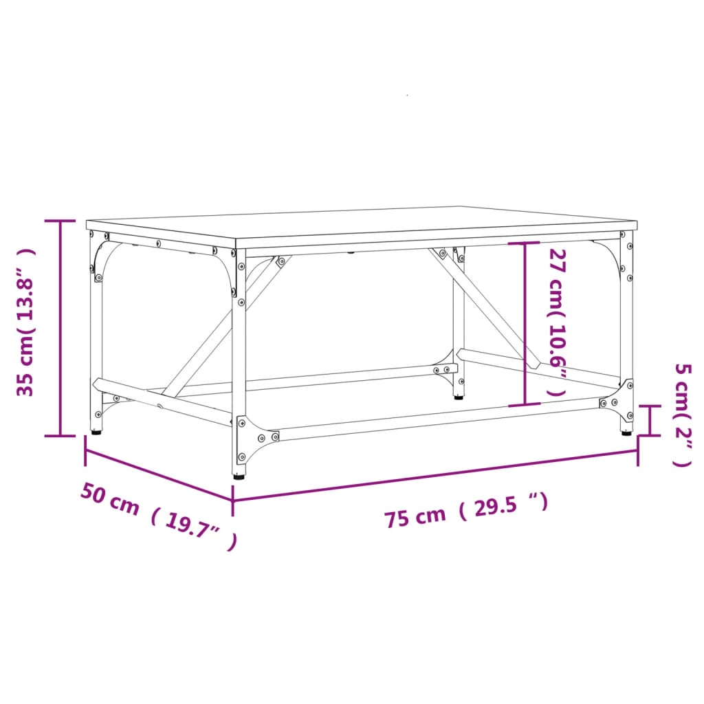 Coffee table, sonoma oak, 75x50x35 cm, composite wood