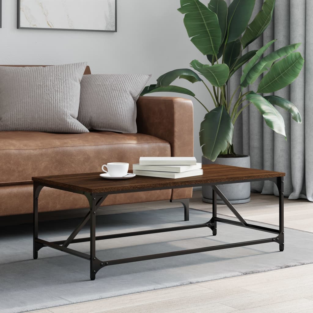 Coffee table, brown oak, 100x50x35 cm, processed wood