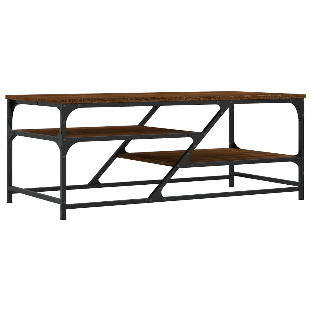 Coffee table, brown oak, 100x49x40 cm, processed wood