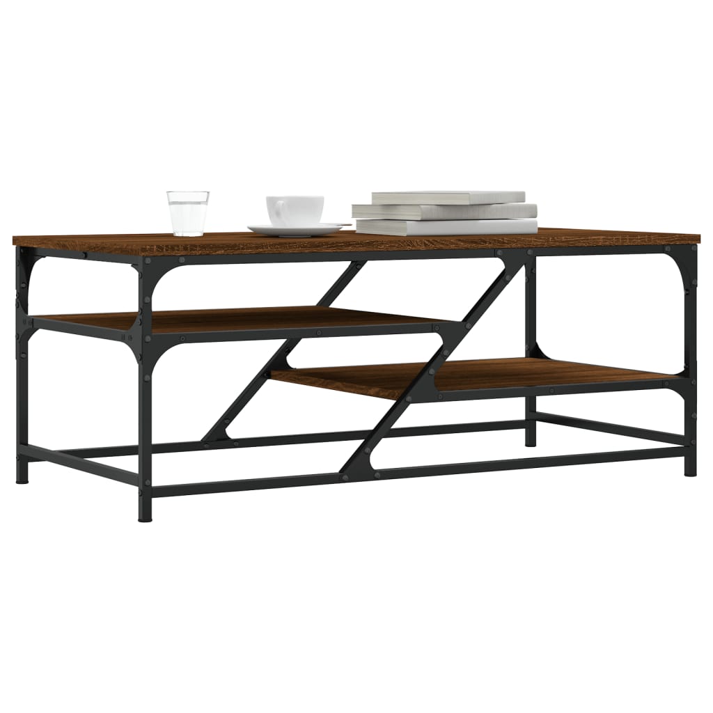 Coffee table, brown oak, 100x49x40 cm, processed wood