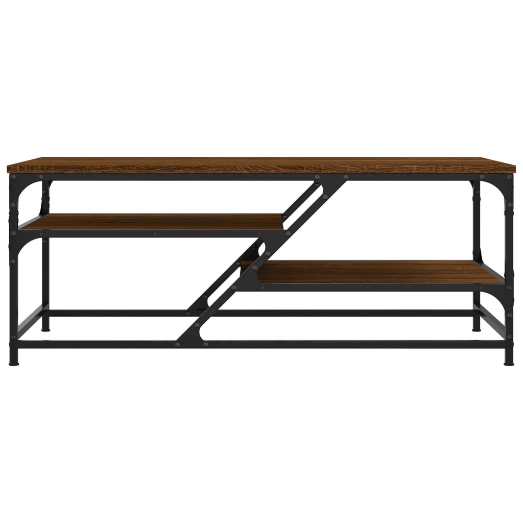 Coffee table, brown oak, 100x49x40 cm, processed wood