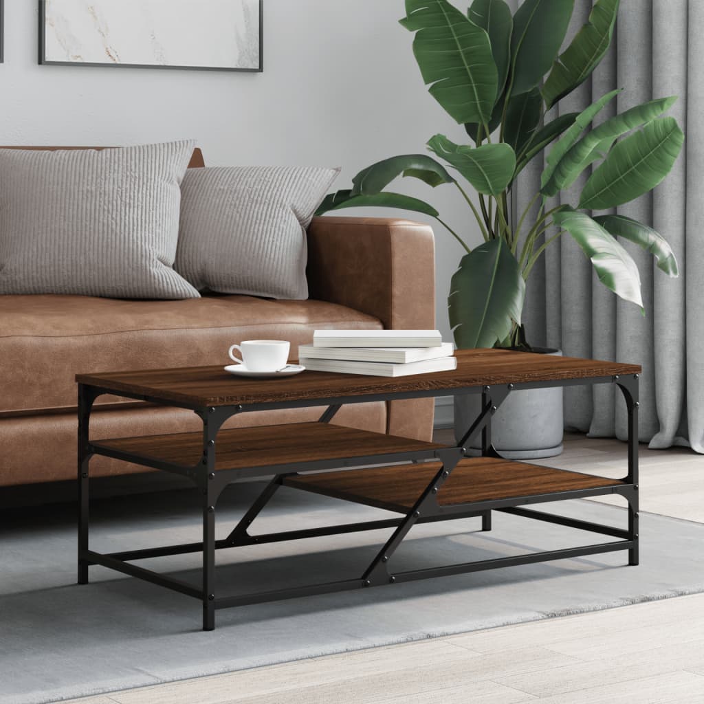 Coffee table, brown oak, 100x49x40 cm, processed wood