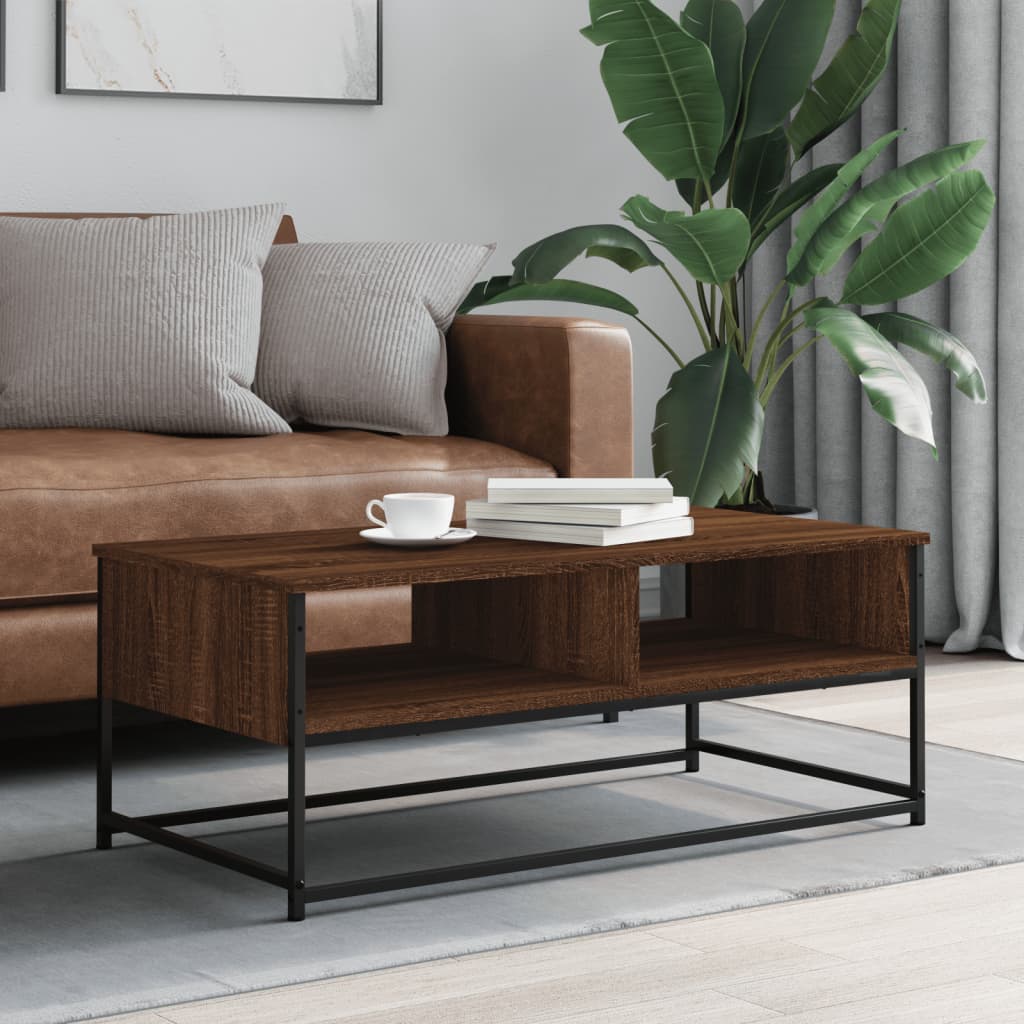 Coffee table, brown oak, 100x51x40 cm, processed wood