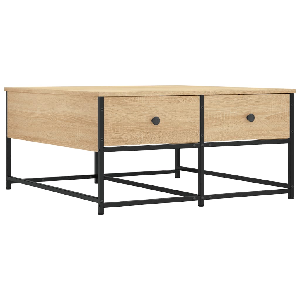 Coffee table, sonoma oak, 80x80x40 cm, processed wood