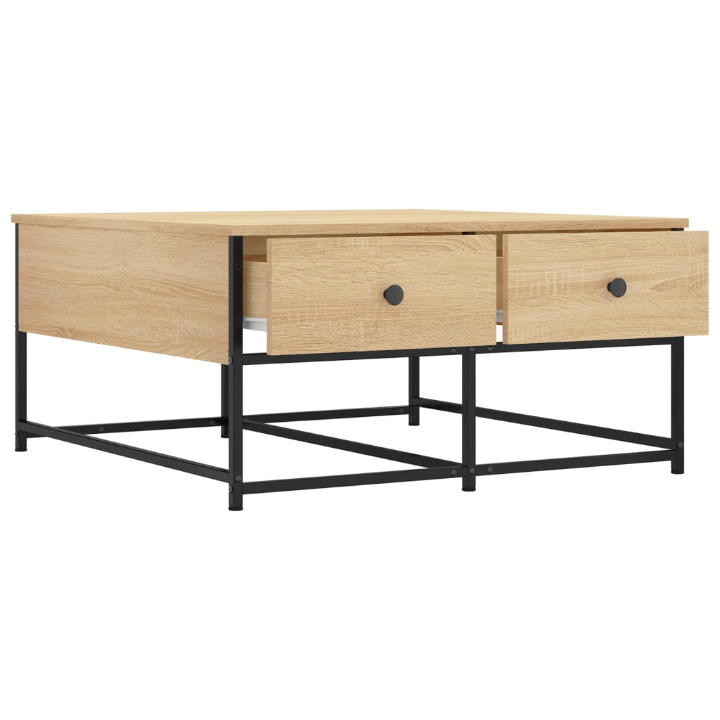Coffee table, sonoma oak, 80x80x40 cm, processed wood