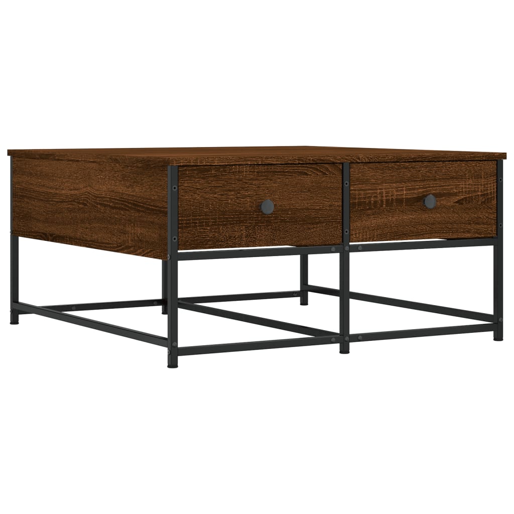 Coffee table, brown oak, 80x80x40 cm, processed wood