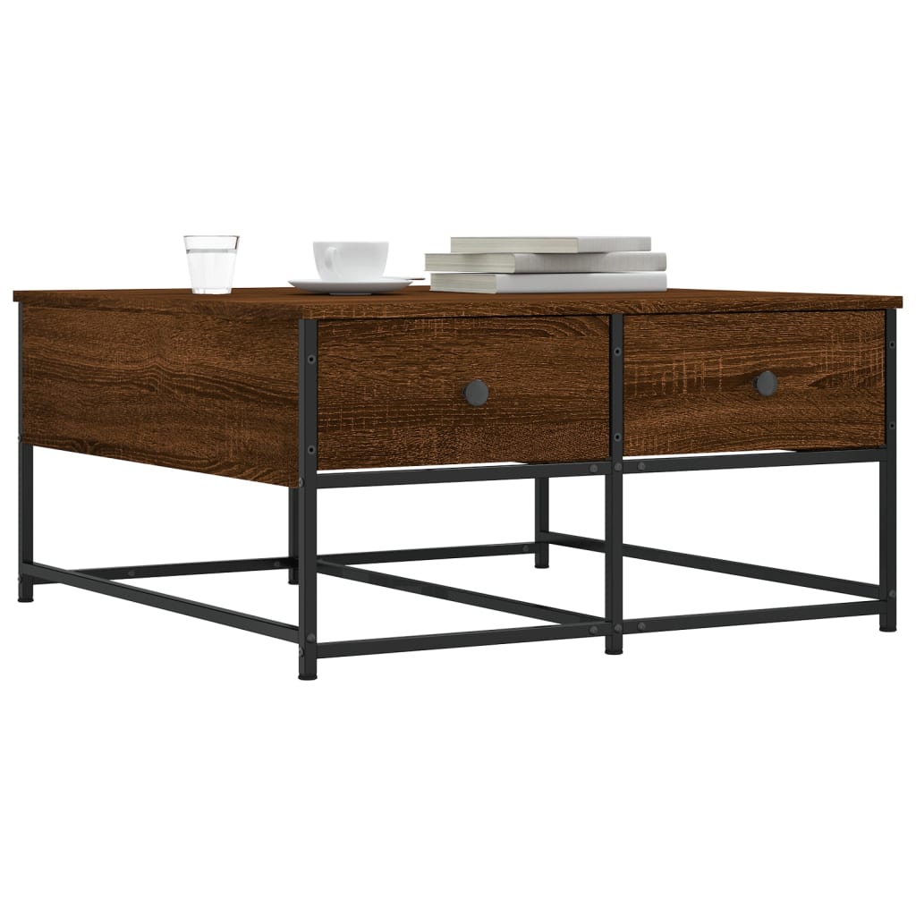 Coffee table, brown oak, 80x80x40 cm, processed wood