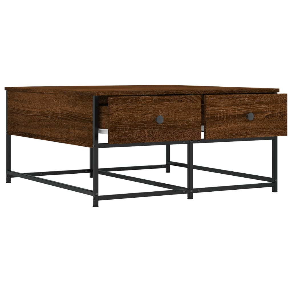 Coffee table, brown oak, 80x80x40 cm, processed wood