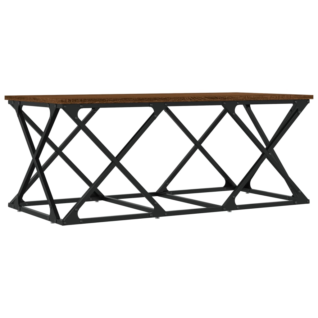 Coffee table, brown oak, 100x49x40 cm, processed wood