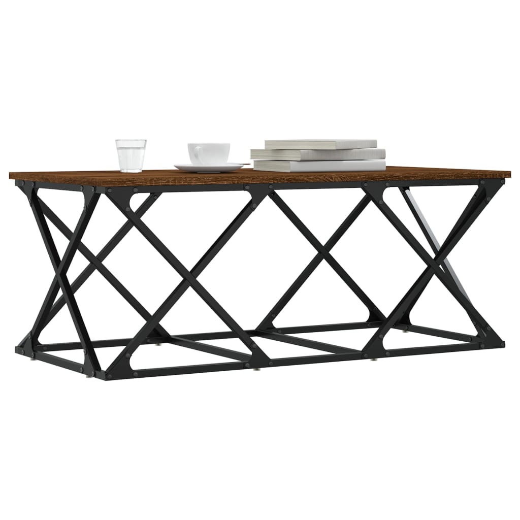 Coffee table, brown oak, 100x49x40 cm, processed wood
