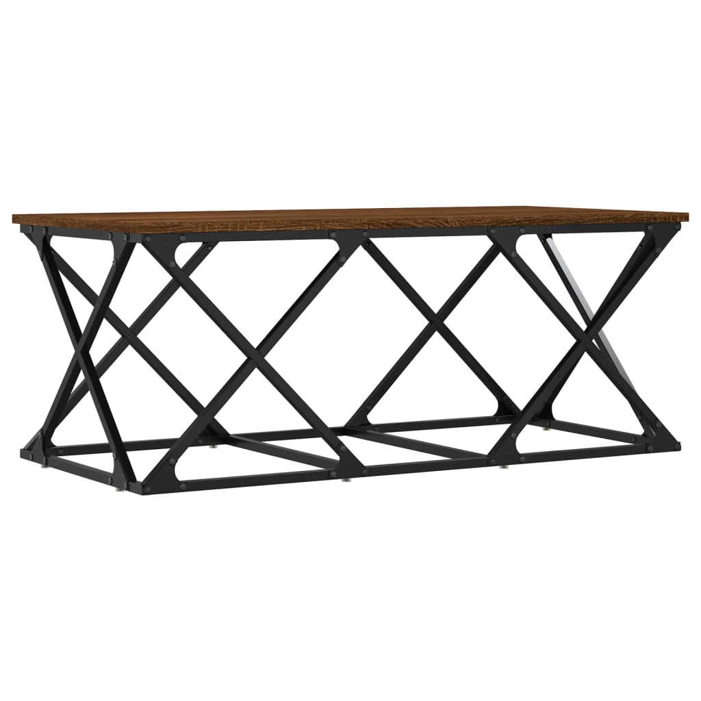 Coffee table, brown oak, 100x49x40 cm, processed wood