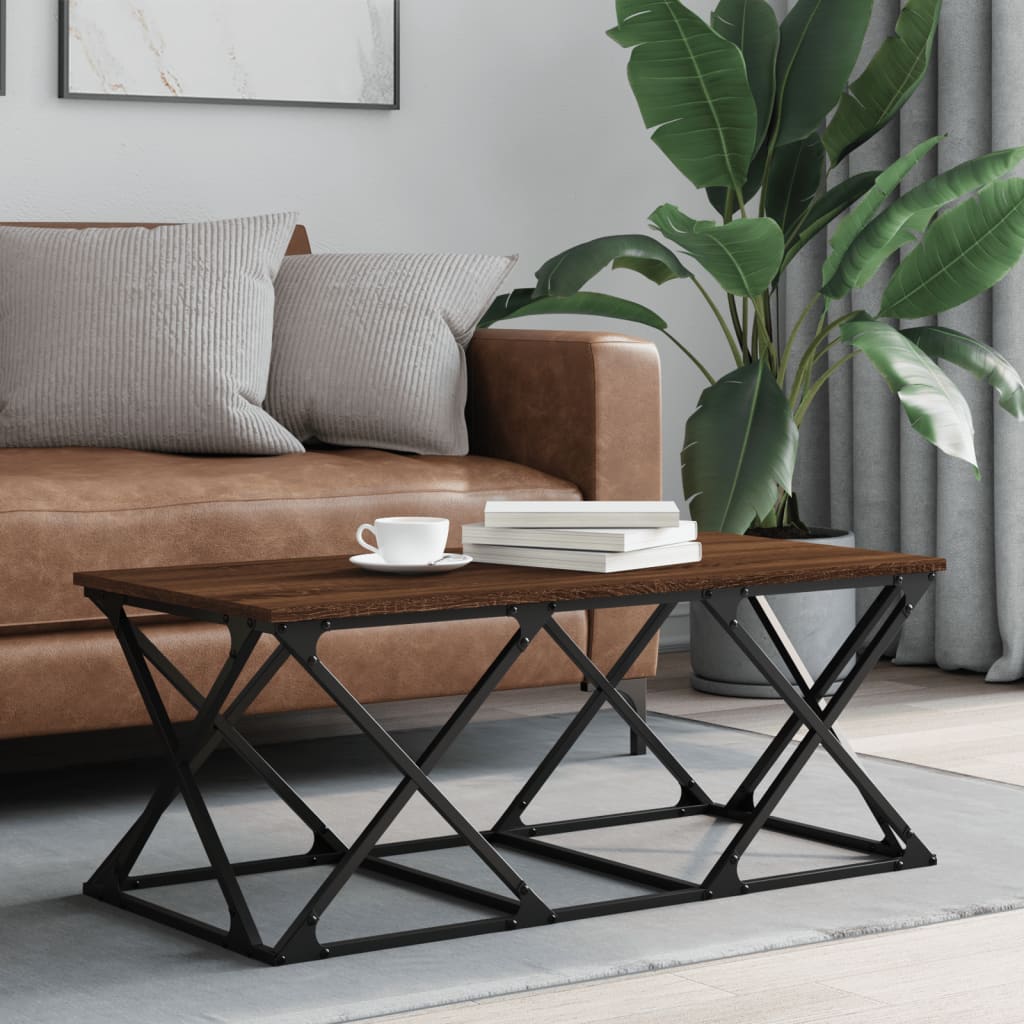 Coffee table, brown oak, 100x49x40 cm, processed wood