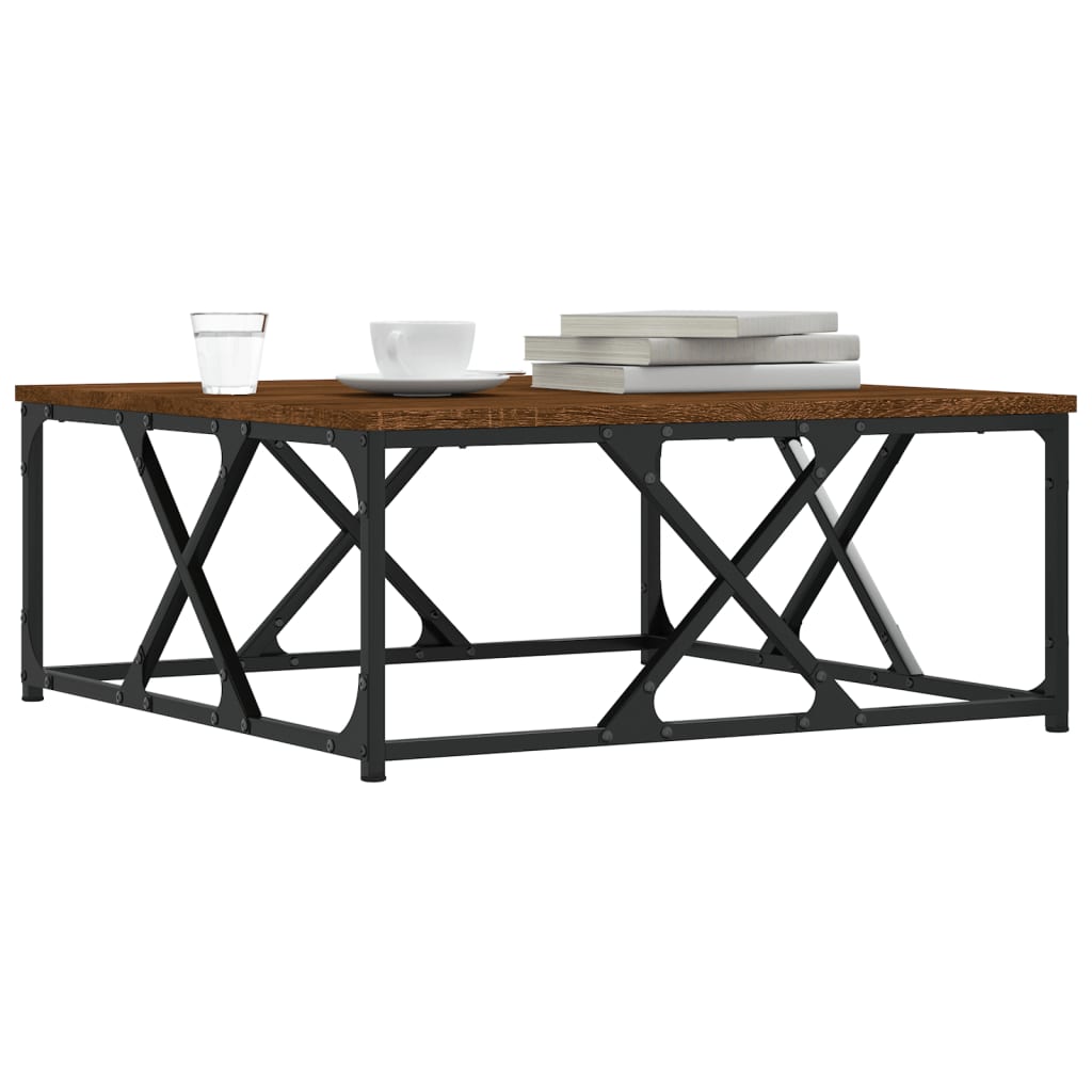 Coffee table, brown oak, 70x70x30 cm, processed wood