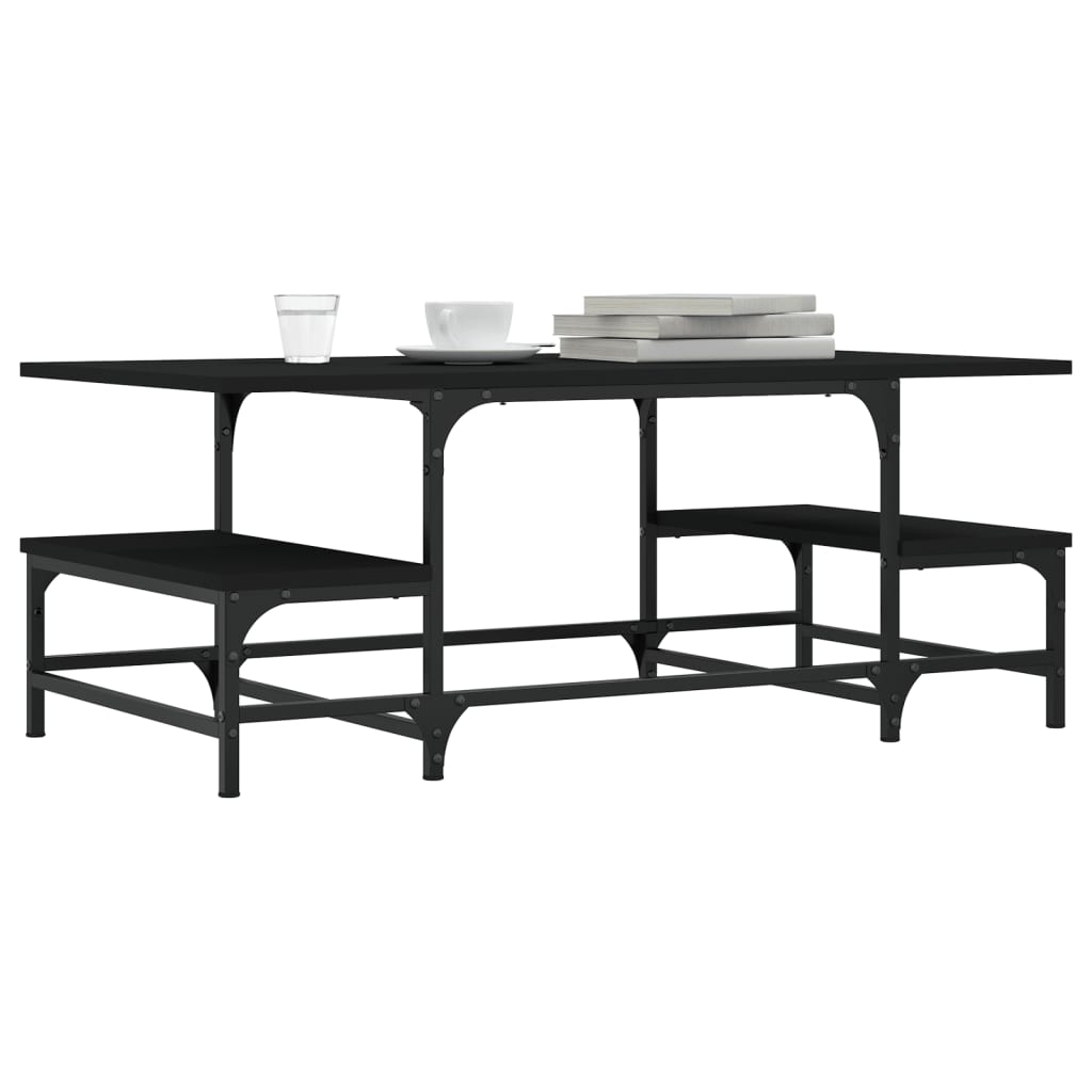Coffee table, black, 100x50.5x40 cm, processed wood
