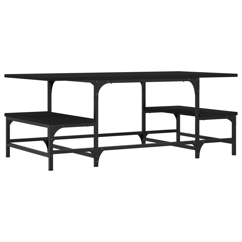 Coffee table, black, 100x50.5x40 cm, processed wood