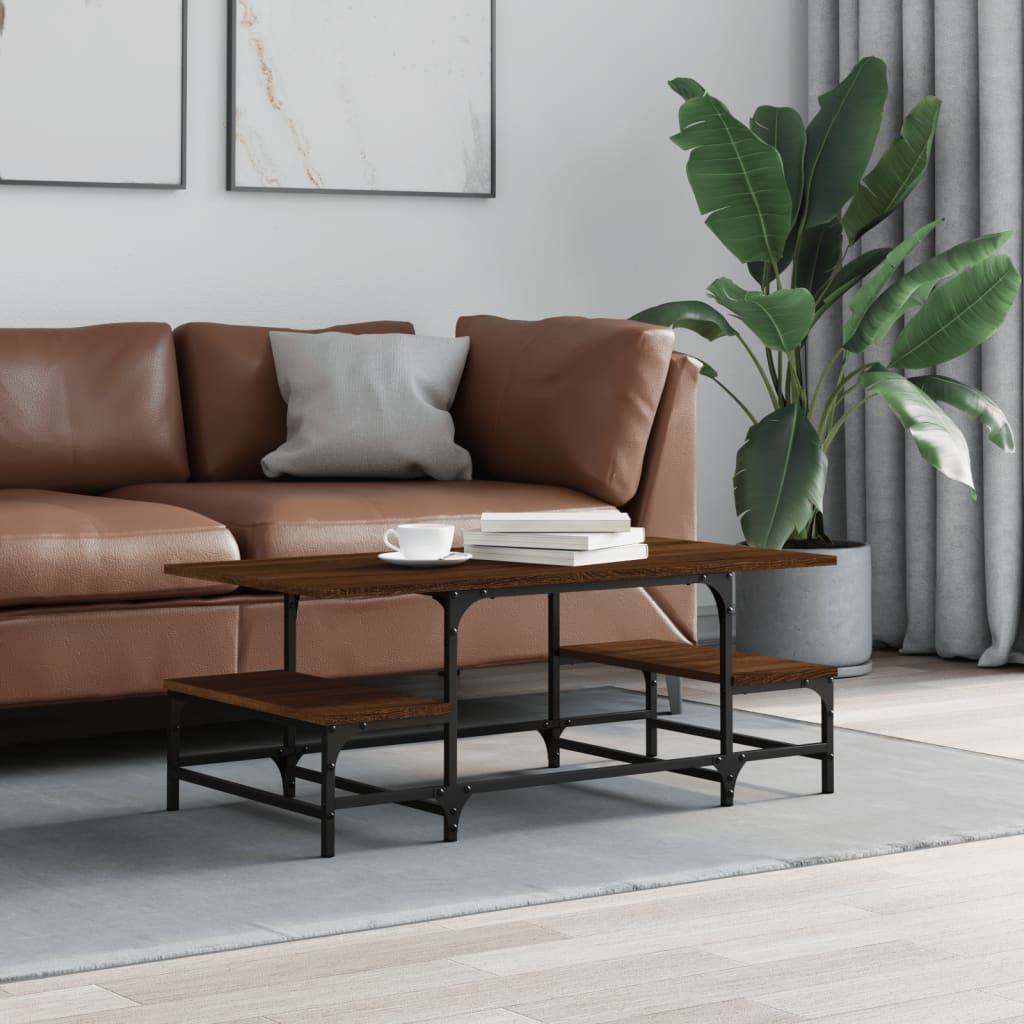 Coffee table, brown oak, 100x50.5x40 cm, processed wood