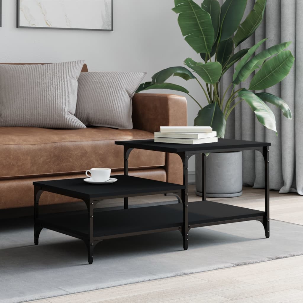 Coffee table, black, 100x50.5x45 cm, processed wood