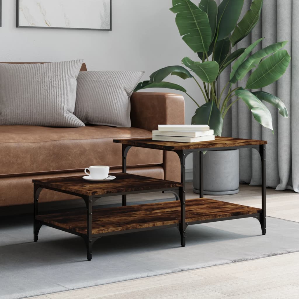 Coffee table, smoky oak, 100x50.5x45 cm, processed wood