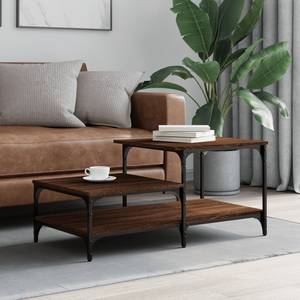 Coffee table, brown oak, 100x50.5x45 cm, processed wood