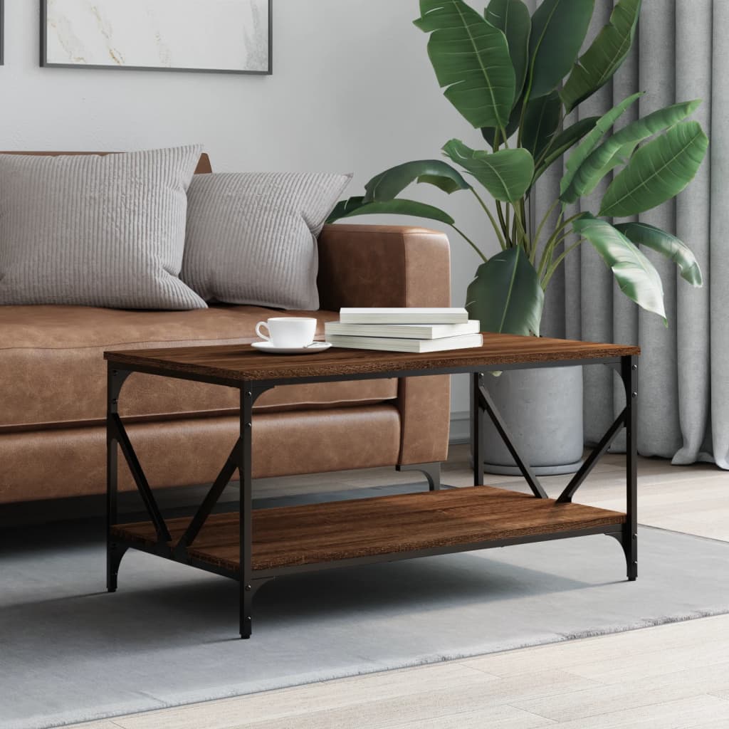 Coffee table, brown oak, 90x50x45 cm, processed wood